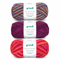 Gründl Wolle Sockenwolle Trio - Strickgarn für 3 Paar Socken - Strapazierfähig und hautfreundlich - 75% Schurwolle, 25% Polyamid - 3 Knäuel 100 g / 420 m - Nadelstärke 2,5-3 - rot violett grün 3 x 100 g rot violett grün Angebot bei HelloDeals