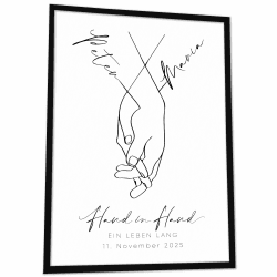 JUHMI Personalisiertes Hochzeitsgeschenk | Hochzeitsposter mit Namen, Spruch & Datum | Geschenk zur Hochzeit, Verlobung oder Jahrestag | Individuelles Paarbild für Brautpaar & Partner | DIN A4 30L x 21B cm Angebot bei HelloDeals