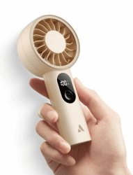 Aecooly Mighty Handventilator, Tragbarer Mini Ventilator, USB-aufladbar [Max. 10 Stunden Kühlzeit], Mini-Akku-betrieben, ideal für unterwegs, Sommer, Geschenk für Frauen und Mädchen – Beige Angebot bei HelloDeals