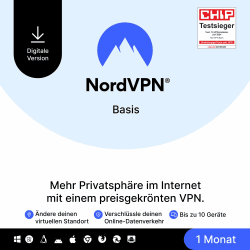 NordVPN Basis, 10 Geräte, 1 Monat, Premium-VPN-Software, Digitaler Code Angebot bei HelloDeals