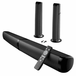 GarageRock Soundbar für TV Geräte, 2026 Upgrade 90W 2-in-1 Teilbare Soundbar for TV, Bluetooth 5.3 Lautsprecher für Fernseher with ARC/Opt/AUX Anschluss, Heimkino Soundsystem for TV/PC/Gaming/Gift Schwarz Angebot bei HelloDeals