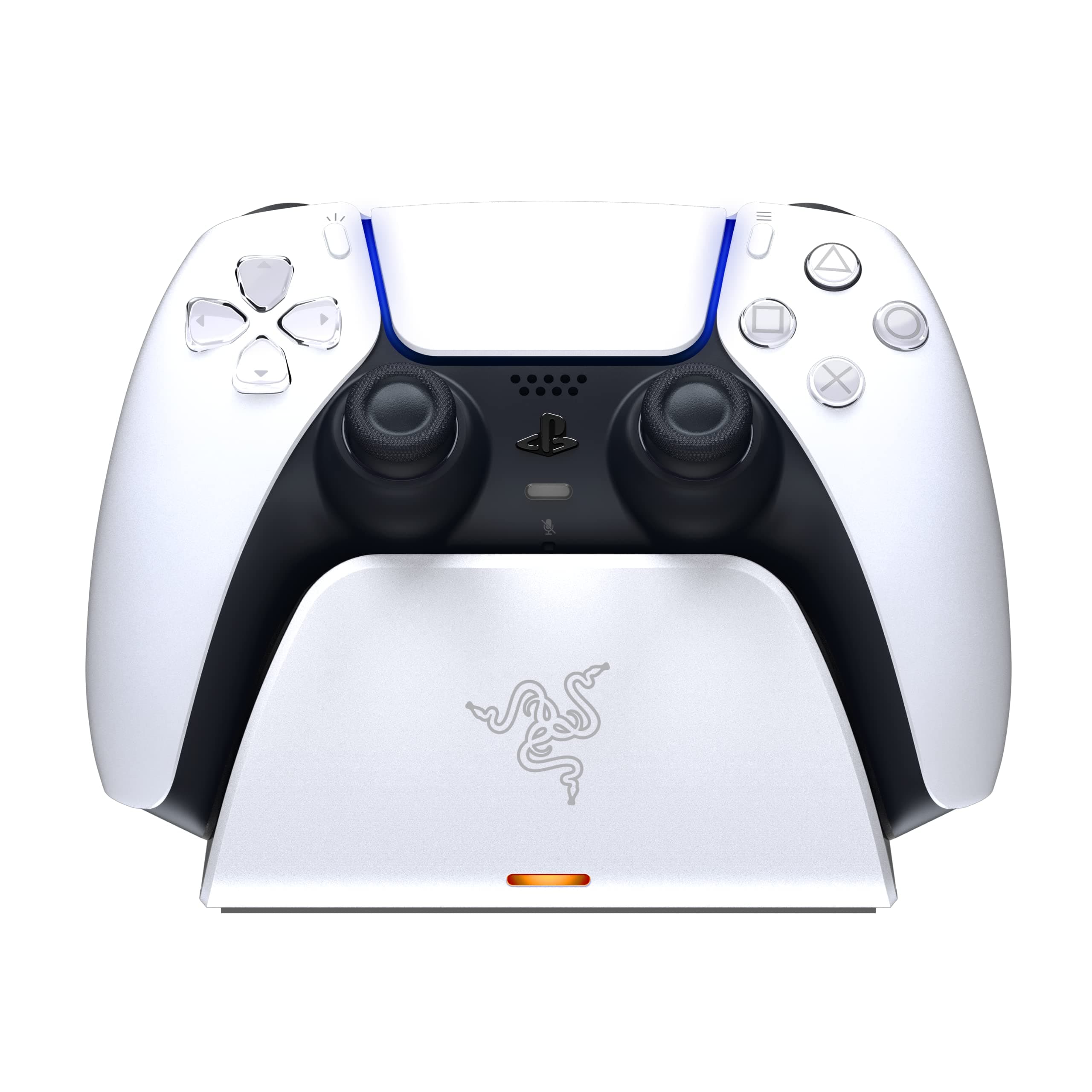 Razer Schnellladestation - Schnellladestation für PS5 Wireless-Controller (Schnellladung , Gebogenes Schalen-Design Einhändige Bedienung, Aufladen per USB) Weiß Universal Quick Charging Stand for PlayStation 5 Weiß Angebot bei HelloDeals