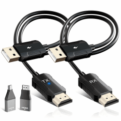 Wireless HDMI Transmitter and Receiver, 5.8G Kabellos Funkübertragung 4K Dekodierung, HDMI Wireless Funkübertragung für Funk Streaming Video Audio File von, Laptop, PC zu HDTV, Projektor, Schwarz Angebot bei HelloDeals