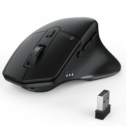 iClever Bluetooth Maus, Kabellose Dual-Mode Maus, Multi-Device, Wiederaufladbar, Leise Klicks, Ergonomische PC Maus für Laptop/Computer/Office, Schwarz Angebot bei HelloDeals