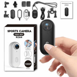 Mini Kamera 1080P WLAN Bodycam, Magnetische Action Cam 120° Weitwinkel, 360° Clip POV Sportkamera, Helmkamera Fahrrad Motorrad, Kleine Video Kamera mit App, Loop Aufnahme, Wasserdicht, Outdoor Cam 24A09017 Angebot bei HelloDeals