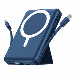 Azmuth Power Bank, für Magsafe Powerbank iPhone 10000mAh, Magnetische Power Bank Wireless Schnellladen mit LED Display Tragbares Ladegerät Akkuspack für iPhone 17/16/15/14/13/12/Pro/Pro Max Blau Angebot bei HelloDeals