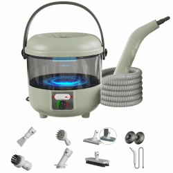Dampfreiniger, 2500W Leistungsstarker Dampfreiniger Handgerät mit 6 Bürstenköpfen, Mehrzweck Steam Cleaner für die Tiefenreinigung von Polstermöbeln, Auto, Küche, Bad, Fliesen Orange Angebot bei HelloDeals