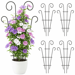 Thealyn 4er-Pack Metall-Pflanzenspalier, 109 cm hoch, Rankgitter für Topfpflanzen und Kletterpflanzen, pulverbeschichtet, für drinnen und draußen, schwarz 109 cm / 43 inch Angebot bei HelloDeals