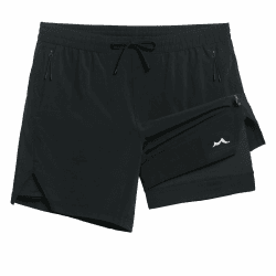 MaaMgic 2 in 1 Laufhose Herren Kurz mit Handytasche Schnell Trocknend Laufshorts mit Innenhose 4 Way Stretch Gym Shorts Sporthose für Running Fitness Workout Athletic XL Kurz 7 Schwarz Angebot bei HelloDeals
