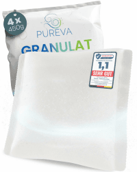 PUREVA Luftentfeuchter Nachfüllpack 4x 450g [NEUESTE FORMEL] Entfeuchter Nachfüllpack mit hochwirksamem Luftentfeuchter Granulat - Entfeuchter Granulat neutralisiert Gerüche & beugt Schimmel vor Pur 450 g (4er Pack) Angebot bei HelloDeals