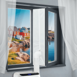 Klimaanlage Fensterabdichtung, Fensterabdichtung für Mobile Klimageräte, Wäschetrockner, Ablufttrockne, Hot Air Stop Geeignet für Universell Fenster, Flügelfenster, Dachfenster, Kein Bohren, 400CM B39 x H400 cm Angebot bei HelloDeals