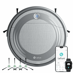 Lefant Saugroboter M310G, 4500Pa Staubsauger Roboter mit präziser PSD-Navigation, 180 Min Laufzeit, HEPA-Filter, WLAN Roboterstaubsauger ohne Wischfunktion, ideal für Tierhaare, Teppiche & Hartböden Grau Angebot bei HelloDeals