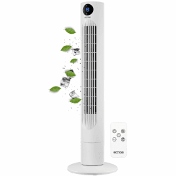 Echos Turmventilator | Ventilator sehr leise | Fernbedienung | Oszillierend | LED-Display | 3 Stufen | Tower Fan | Säulenventilator | Standventilator | Tower-Ventilator | Luftkühler | 12h Timer Angebot bei HelloDeals