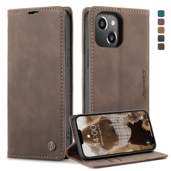 hülle iPhone 13 klapphülle Premium Lederhülle Weiches Vintage-Nubukleder Faltbare Ständer Schutzhülle Kartenfach Standfunktion stoßfest Handyhülle iPhone 13 -Kaffee iPhone 13 Kaffee Angebot bei HelloDeals