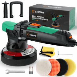 ETOOLAB Auto Poliermaschine, 15 mm-900 W Exzenter Poliermaschine, 6 Geschwindigkeiten 2000-6400RPM mit 150 mm Polierpads, Poliermaschine für ein Leben lang Angebot bei HelloDeals