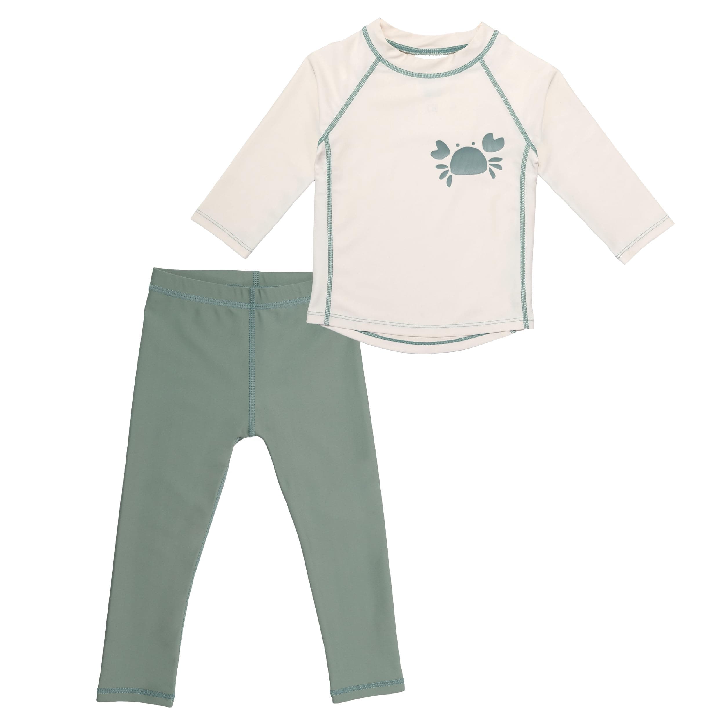 LaLoona Baby UV Schutz Badeset | Lange Badehose und Schwimmshirt mit UPF 80+ | UV Kleidung schnelltrocknend & Oeko-TEX Standard 100 geprüft 86-92 Weiß Grün Angebot bei HelloDeals