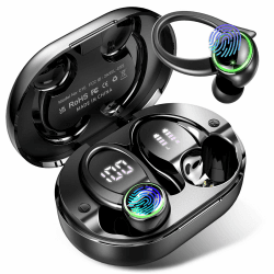 2026 Bluetooth Kopfhörer, Kopfhörer Kabellos Bluetooth 5.4 Sport tiefer Bass, 56 std Spielzeit In Ear Kopfhörer mit 4 ENC Noise Cancelling Mic, IP7 Wasserdicht Ohrhörer LED-Anzeige für Studium/Arbeit Sterne schwarz Angebot bei HelloDeals