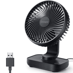 OCOOPA USB Ventilator - Ultra leise, 4 Geschwindigkeiten, leicht zu reinigen, sicher & langlebig, kompakt und tragbar USB-Ausführung Dunkelblau Angebot bei HelloDeals