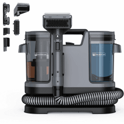Lubluelu Nasssauger Polsterreiniger Gerät, 600 W - 15 kPa Teppichreiniger Waschsauger, tragbares Teppich-Reinigungsgerät mit Selbstreinigung und langem Schlauch für Sofas, Teppiche & Auto-Innenräume Dunkelgrau Angebot bei HelloDeals