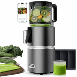Anybear 350W Entsafter mit 124 mm Einfüllschacht Slow Juicer mit Doppel-Zerkleinerungstechnologie für Ganze Früchte & Gemüse | Hohe Saftausbeute | BPA-freies Tritan-Material (Grau) Angebot bei HelloDeals