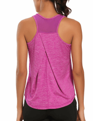 Damen Sport Tank Top Ärmelloses Leichte Fitness Top Yoga Oberteile Dunkel Violett S Angebot bei HelloDeals