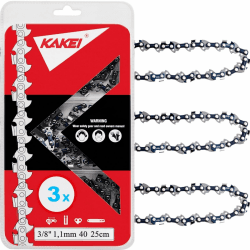 KAKEI Sägeketten 3/8" 1,1mm 40 TG 25cm - 3 Stück - kompatibel mit Einhell GE-LC 18/25 Li, Makita DUC254Z, Husqvarna, Worx und andere 3/8" 1,1mm 40 Treibglieder 25cm *3 Angebot bei HelloDeals