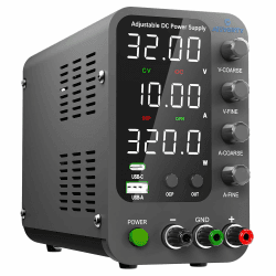 Labornetzteil, Jesverty Labornetzteil DC Regelbar Netzgerät(32V, 10A) mit 20W USB & Type-C Schnell-Ladung, Encoder Corase &Feineinstellknopf SPS-3010V 30V 10A Upgraded Angebot bei HelloDeals