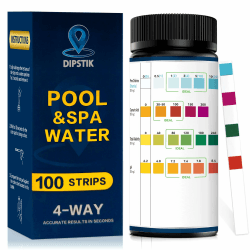 3 in 1 Pool Teststreifen für Spa,100 Stück Teststreifen Pool Tester, Wassertest-Set, Genauer Chemischer Tester für Feststreifen Pool pH und Chlor, Brom,Alkalinität,Pool Zubehör 4-in-1 Pool Water Angebot bei HelloDeals