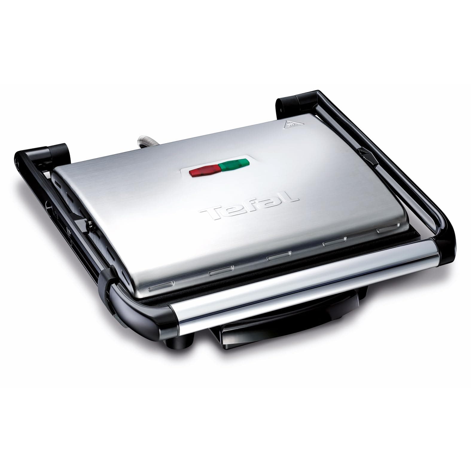 Tefal Kontaktgrill Inicio GC241D, Elektrogrill/Sandwichtoaster, Fettarmes Grillen, Panini, Toasts, Steak, Gemüse, Antihaftbeschichtete Grillplatten, 2000W, 36.3x10.8x33.2cm, Edelstahl/Schwarz Inicio - Kompakt & fettarm Angebot bei HelloDeals