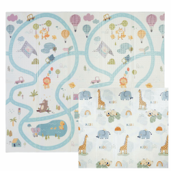 CCLIFE Krabbelmatte Baby Spielmatte Kinder 196x176x1cm Faltbar Spielteppich Spielunterlage Groß Rutschfest Beidseitig Tragbar Wasserdicht Innen Außen Bunt Abenteuerpark & Wundervolle Strecken Angebot bei HelloDeals