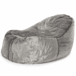 Icon Kunstfell Sitzsack-Liege für Erwachsene, Grau, Flauschiger Kunstpelzstoff, Riesen Sitzsack Sessel mit Füllung, Bean Bag Chair, Bequemer Sessel Wohnzimmer, Lounge, Schlafzimmer Grau Sitzsack Liege Angebot bei HelloDeals