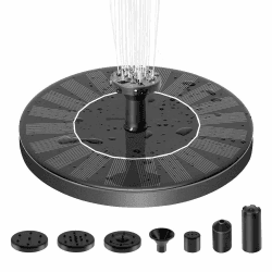Solar Springbrunnen für Außen, Solarbrunnen für Draussen mit 6 Sprüh Effekten, Solar Teichpumpe Outdoor Solar Schwimmender Fontäne Pumpe für Garten, Teich, VogelBad, und Wasserpumpe（1.4W） Angebot bei HelloDeals