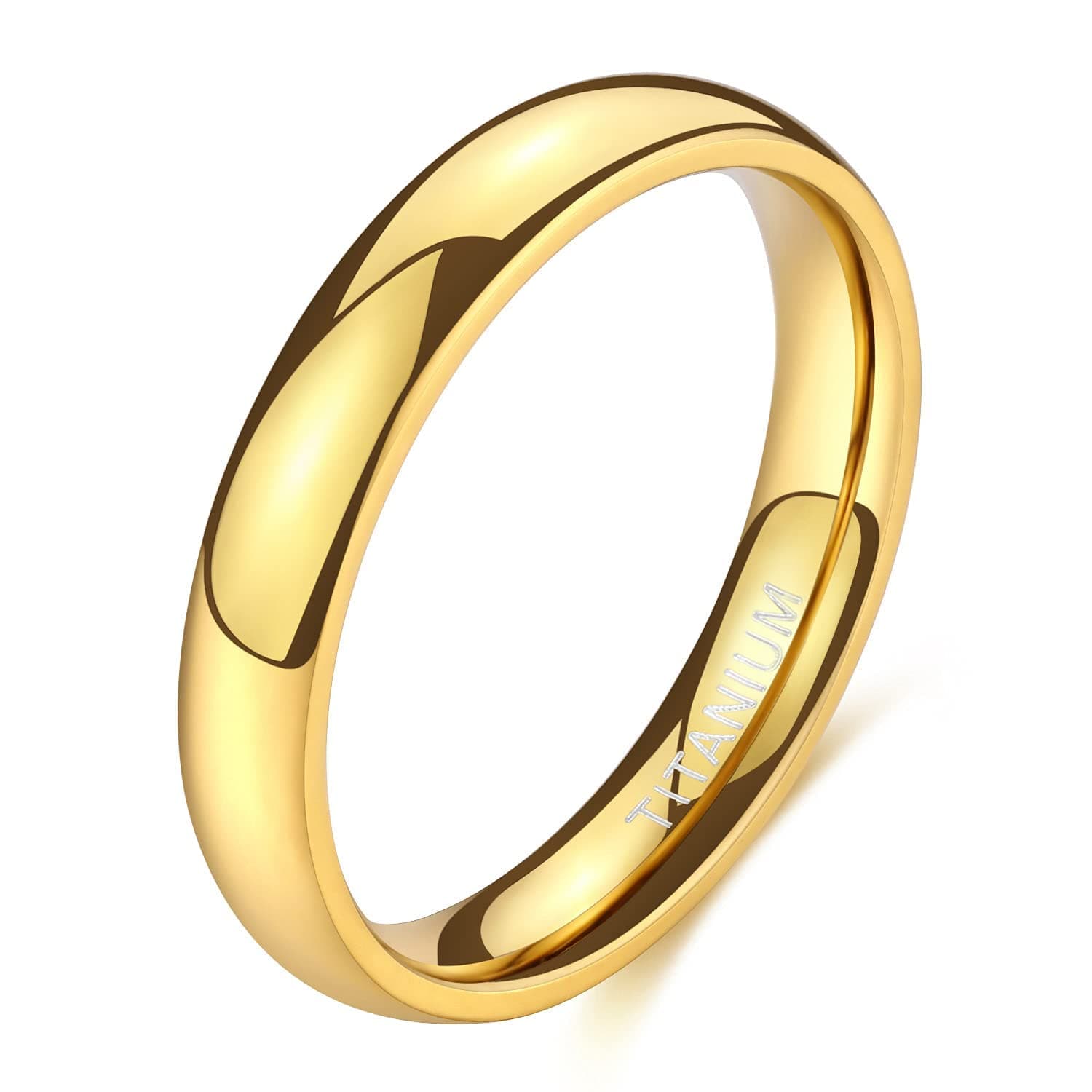 Zakk Ring Damen Herren 2mm 4mm 6mm Titan Poliert Schmal Ringe Verlobungsringe Ehering Hochzeitsringe Gold-4mm 65 (20.7) Angebot bei HelloDeals