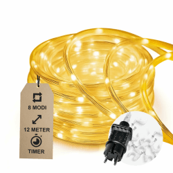 CozyHome Lichterschlauch aussen 200 LED - 8 Modi & Timer - 12m mit Stecker Strombetrieben Warmweiß I Lichtschlauch außen Schlauchlichterkette für outdoor 10m Leuchtschlauch Lichterkette Lichtschläuche XXL Angebot bei HelloDeals