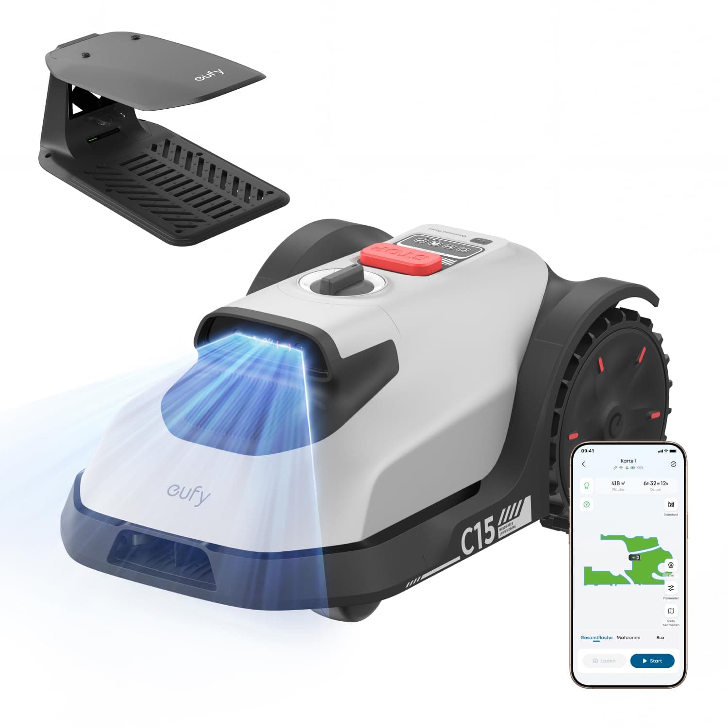 eufy C15 Mähroboter ohne Begrenzungskabel mit Garage, bis 500m², TrueVision, ohne RTK, Keine Signalprobleme, Auto-Kartierung, sicher für Igel, intelligente Navigation, präzises Randmähen C15：Garten bis 500 m² Angebot bei HelloDeals