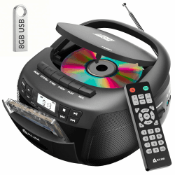 KLIM CD Player mit Kassette mit USB, Kassettenspieler, Kassettenrekorder, Radio mit CD und Kassette, CD Player mit Radio & Bluetooth, AM/FM Radio, Netz- und Batteriebetrieb Schwarz Angebot bei HelloDeals