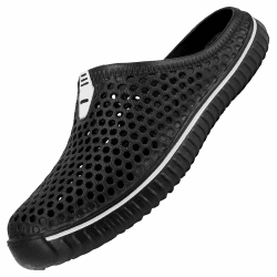 SAGUARO Clogs Hausschuhe Herren Damen Sommer Hohl Latschen Atmungsaktiv Gartenschuhe Badeschuhe Strand Pantoffeln Aqua Slippers Gr.36-45 44 EU Schwarz Angebot bei HelloDeals