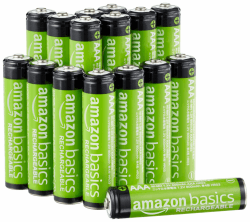 Amazon Basics 16er-Pack wiederaufladbare AAA-NiMH-Leistungsbatterien, 800 mAh, 1,2 V, bis zu 1000x wiederaufladbar, vorgeladen 16 Stück AAA Angebot bei HelloDeals