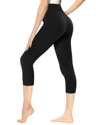Gayhay Leggings Damen 3/4 Capri für Sport, 7/8 Sporthose High Waist Caprihose Blickdicht Leggins für Gym Yoga L-XL A-schwarz Angebot bei HelloDeals
