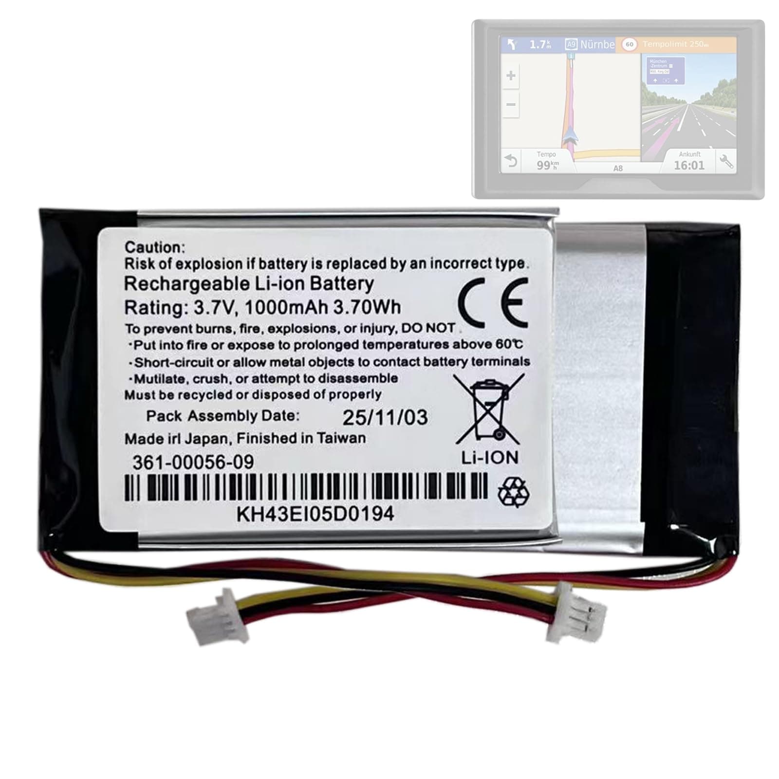 820mAh Ersatzakku Batterie 361-00056-09 kompatibel mit Gar-min Drive 60, Drive 61, Pro 70 Dog Training, Pro 550 Dog Training, Sport Pro Transmitter Angebot bei HelloDeals