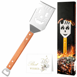 7 in 1 Grillspachtel für Barbecue, Multifunktionales Grillwerkzeug mit Holzgriff, Edelstahl Grillwender, Perfektes Grillzubehör, Grill Zubehör für Männer, Kreativer Grillwender Angebot bei HelloDeals