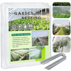 Gemüseschutznetz 3x6m mit 15 Gartenhaken, Kulturschutznetz und Pflanzenschutznetz als Wiederverwendbarer Pflanzenschutz für Hochbeet und Garten 3*6M Angebot bei HelloDeals