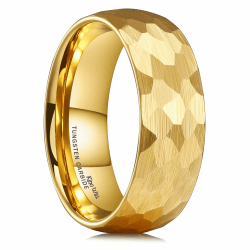 King Will 6mm/8mm Wolframkarbid-Trauring für Herren & Damen - Geschmiedeter Ring in Schwarz/Silber/Gold/Braun mit matter Bürstenoptik, Comfort Fit Gold 8mm 64.7 (20.6) Angebot bei HelloDeals