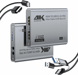 4K HDMI Video Capture Karte, Audio Video Capture Karte, USB 3.0 Capture Karte 4K HDMI Loop-Out, 1080P 60FPS/2K 30FPS Video Game Capture für Streaming Funktioniert für PS5/Switch/Kamera/PC/OBS Angebot bei HelloDeals