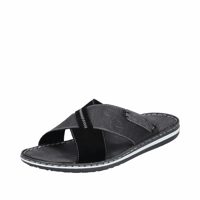 Rieker Herren Pantoletten 21098, Männer Slipper 45 EU Schwarz 00 Angebot bei HelloDeals