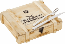 ZWILLING Steakbesteck Set 12-teilig, Für 6 Personen, in Holzbox, Spülmaschinengeeignet, 18/10 Edelstahl, Poliert, Silber Angebot bei HelloDeals