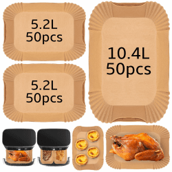 Heißluftfritteuse Zubehör für Ninja Foodi Flexdrawer 10,4 L AF500EU,150 Stück Airfryer Backpapie für Ninja AF500EU 10,4 Liter, Kompatibel mit Instant 8,5L und Duronic 10L (150 pcs) Holz Angebot bei HelloDeals