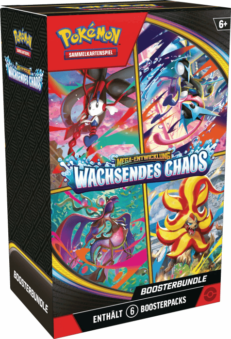 Pokémon-Sammelkartenspiel: Boosterbundle Mega-Entwicklung – Wachsendes Chaos (6 Boosterpacks) Angebot bei HelloDeals
