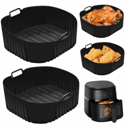2 Stück Silikonform Heißluftfritteuse Zubehör, Airfryer Zubehör für Cosori TurboBlaze 5.5L/6.0L/6.2L,Airfryer Silikonform, Air Fryer Silikon Einsatz für Philips 2000 Serie 6.2L NA230 Friteusen Angebot bei HelloDeals