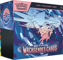 Pokémon-Sammelkartenspiel: Top-Trainer-Box Mega-Entwicklung – Wachsendes Chaos (1 Vollbild-Promokarte, 9 Boosterpacks & Premium-Zubehör) Angebot bei HelloDeals